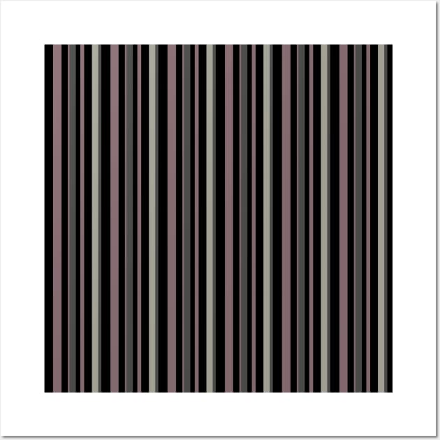 Thin Black and Grey Vertical Stripe Pattern Wall Art by thesnowwhyte